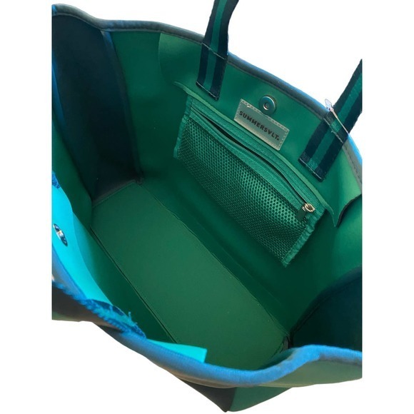 New! Summersalt The Perfect Beach Tote Neoprene Bag Carryall FAB FIT Green OS - Picture 4 of 6